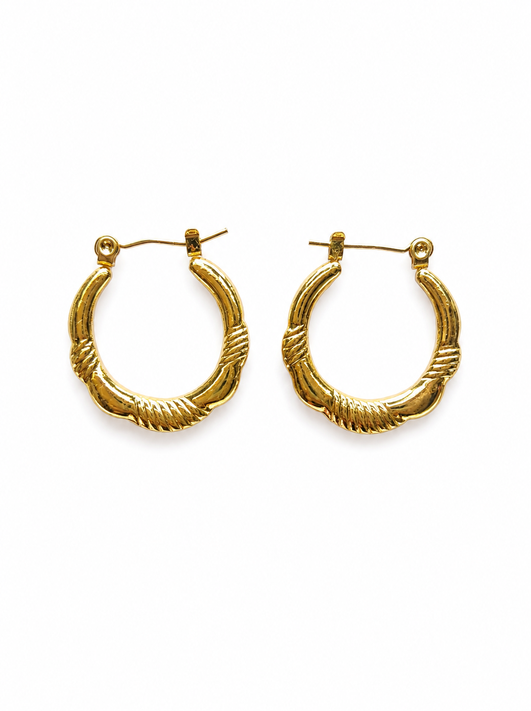 Gold Chunky Twisted Hoop Earrings