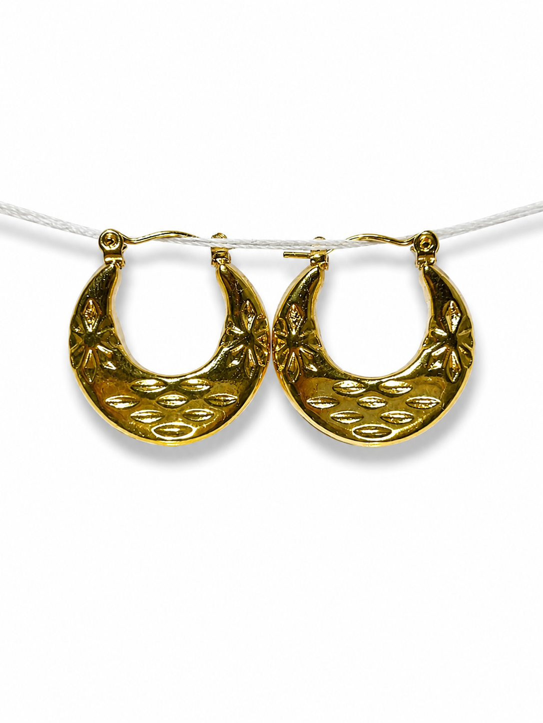 Gold Crescent Hoop Earrings