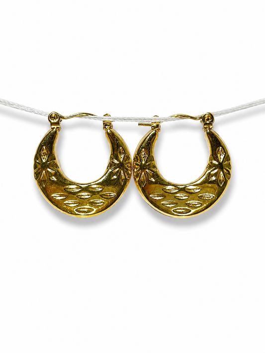 Gold Crescent Hoop Earrings