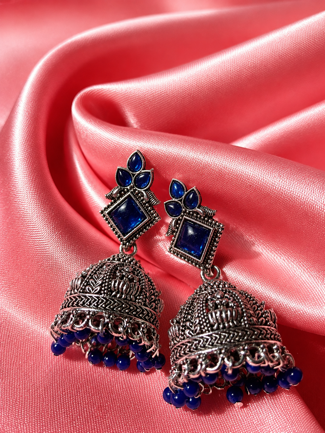 Midnight Oxidised Jhumkas