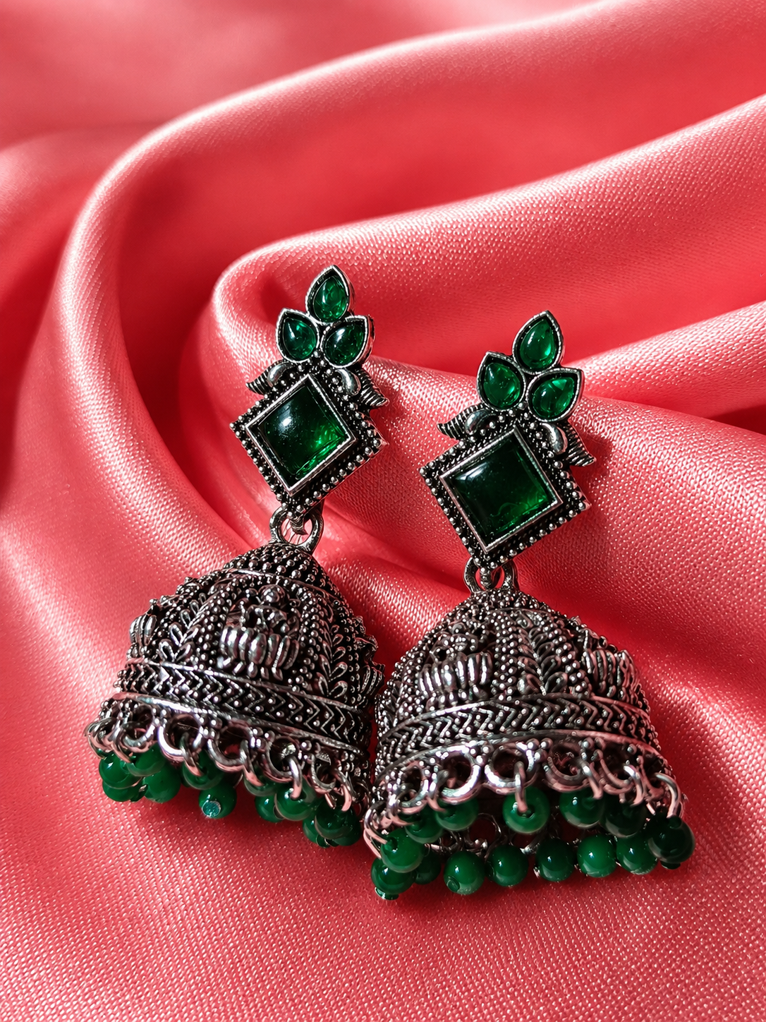 Midnight Oxidised Jhumkas