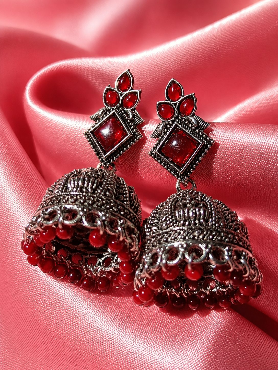 Midnight Oxidised Jhumkas