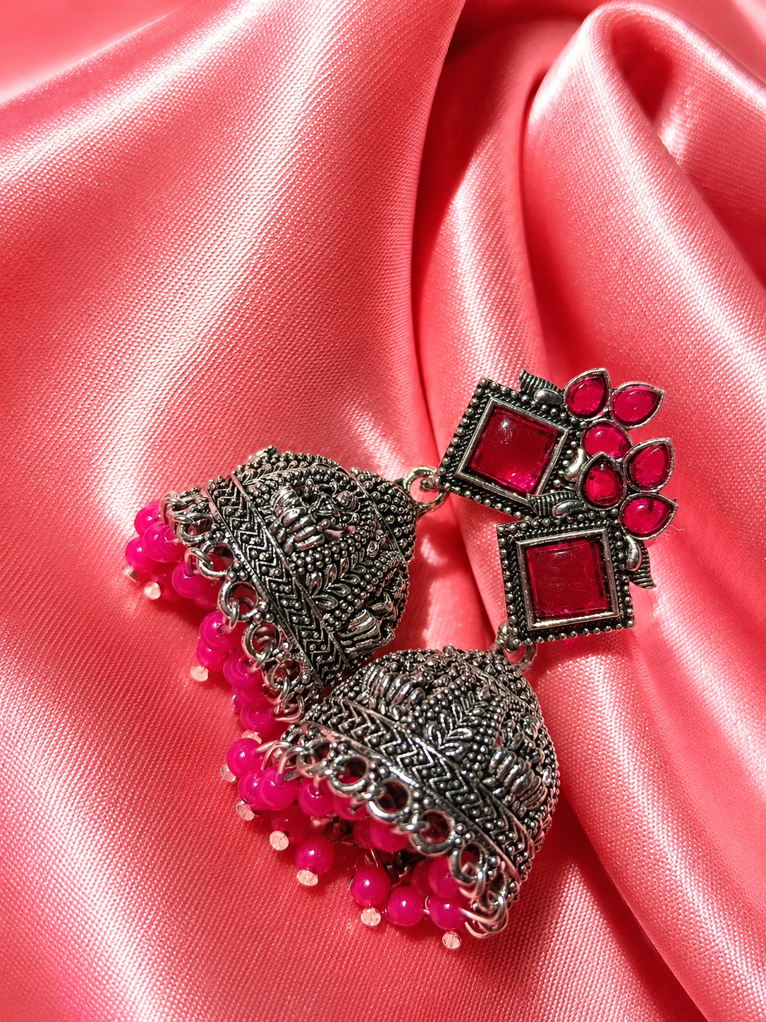Midnight Oxidised Jhumkas