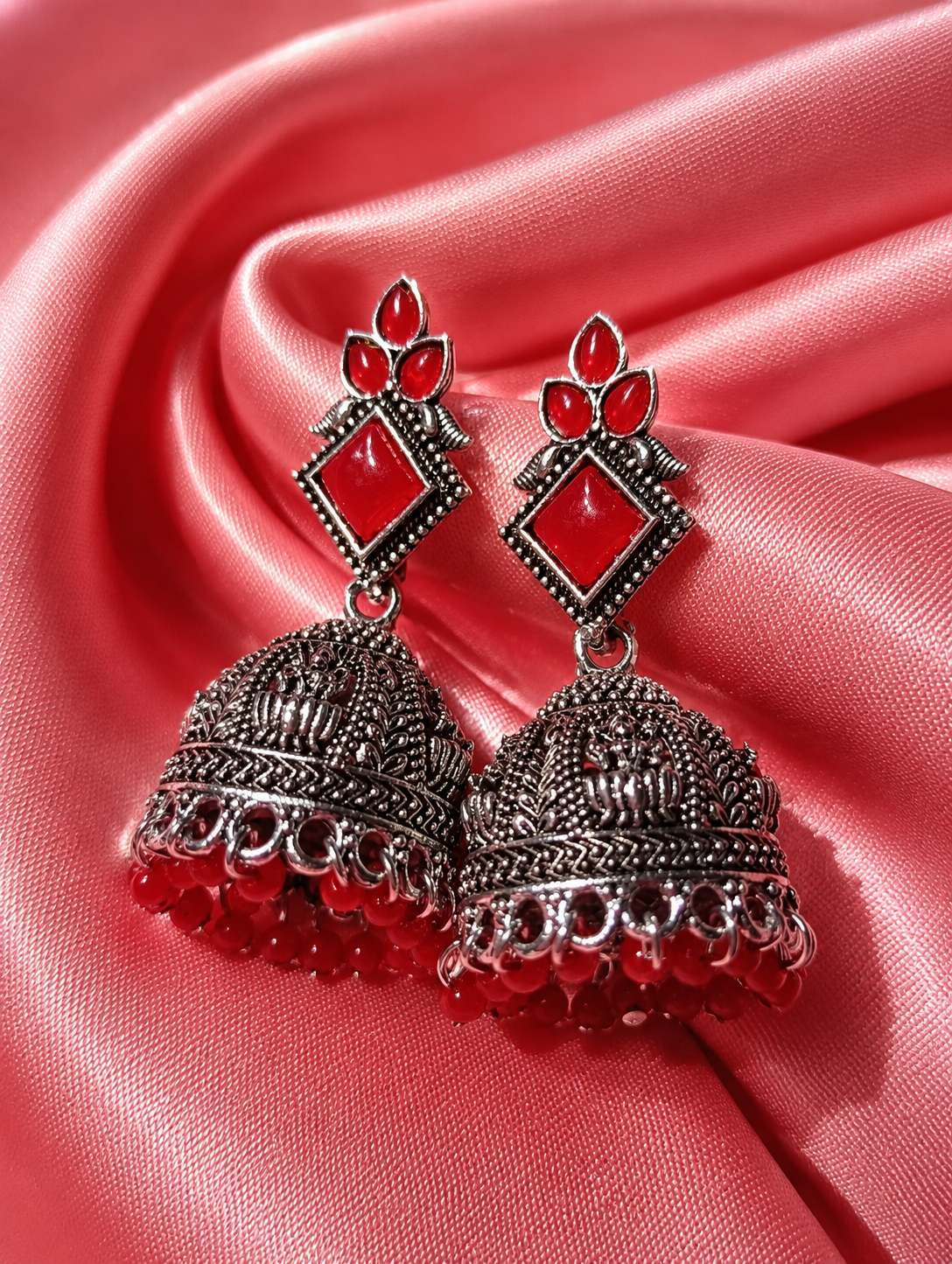Midnight Oxidised Jhumkas