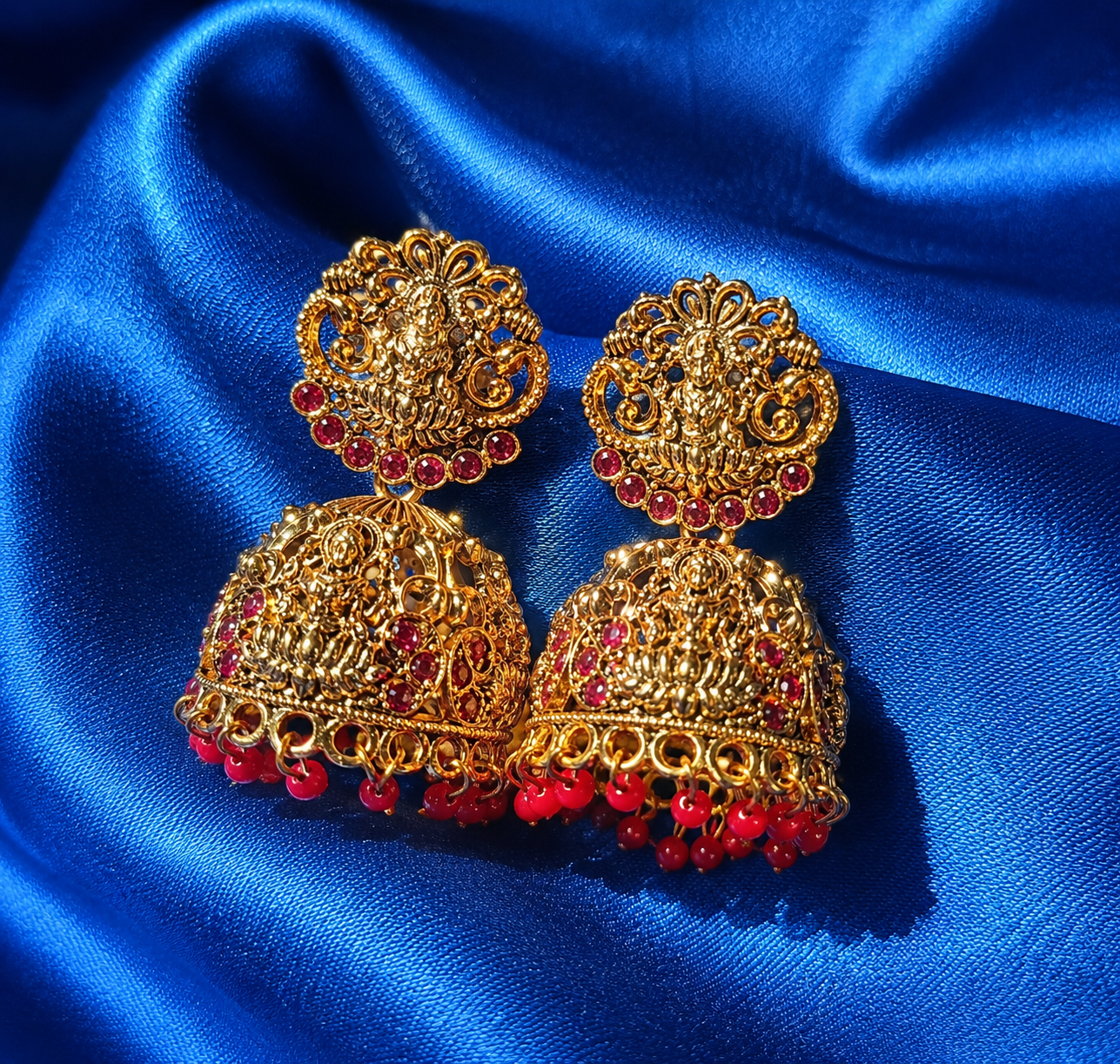 Royal Lakshmi Stone Jhumkas