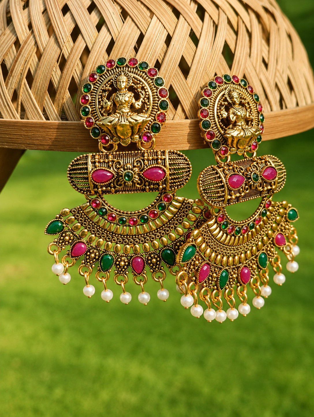 Temple Luxe Chandbali Earrings